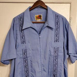 vintage zip up leisure shirt